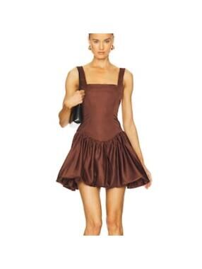 WeWoreWhat Bubble Skirt Corset Mini in Chocolate